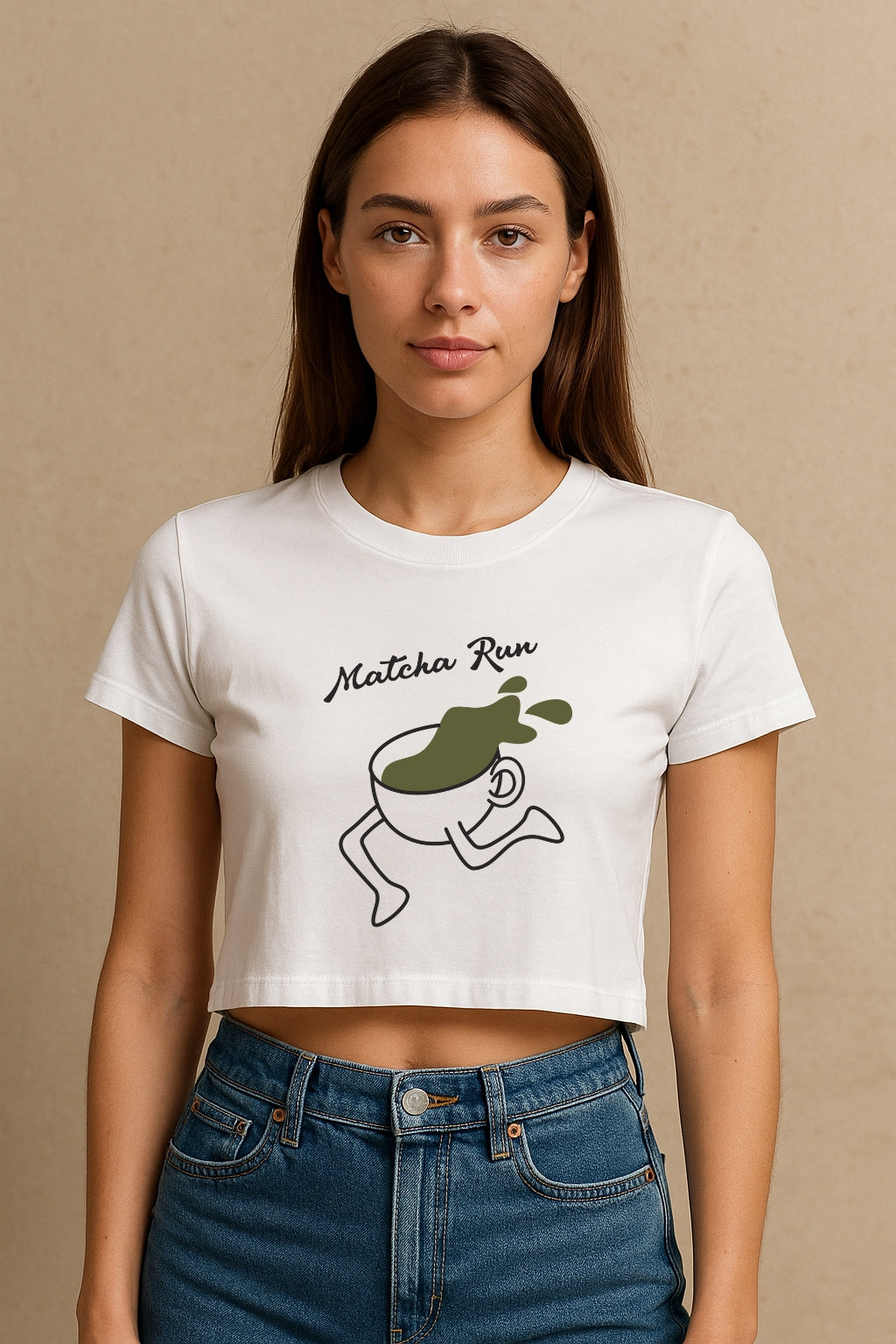 Matcha Run Crop Tee