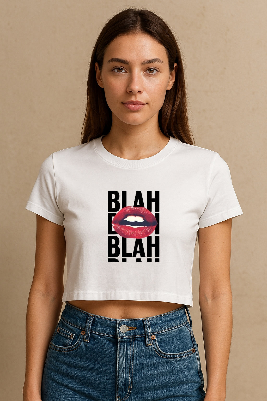 Blah Blah Blah Crop Tee