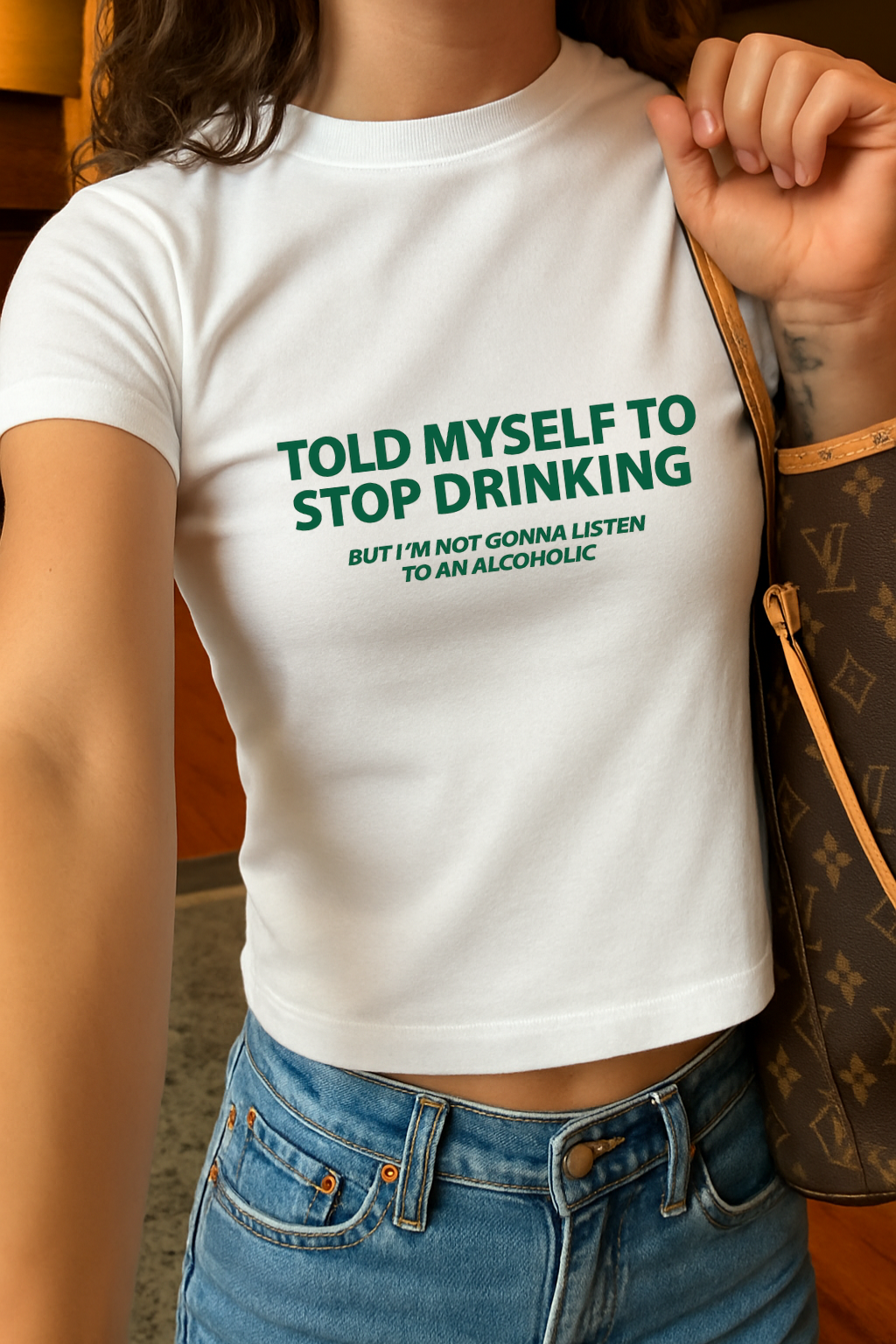 Told Myself To Stop Drinking Crop Tee