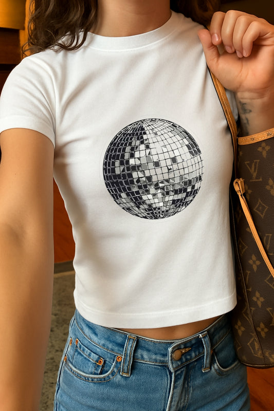Mirror Ball Crop Tee