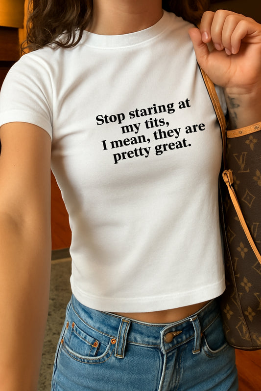 Stop Staring Crop Tee