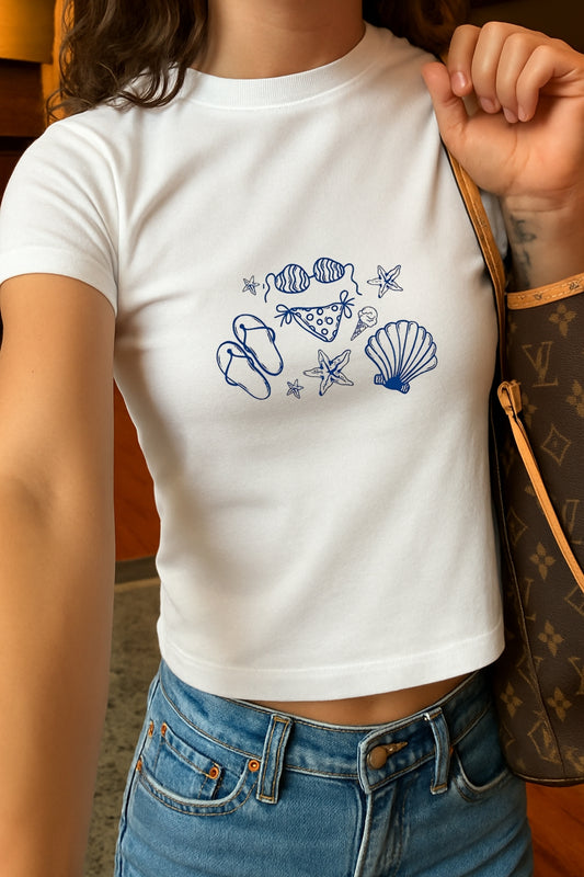 Sea Shells Crop Tee