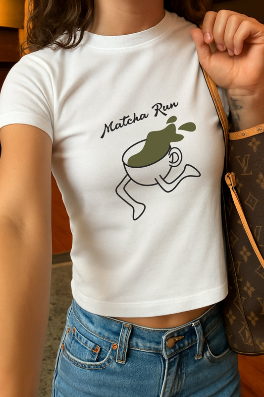Matcha Run Crop Tee