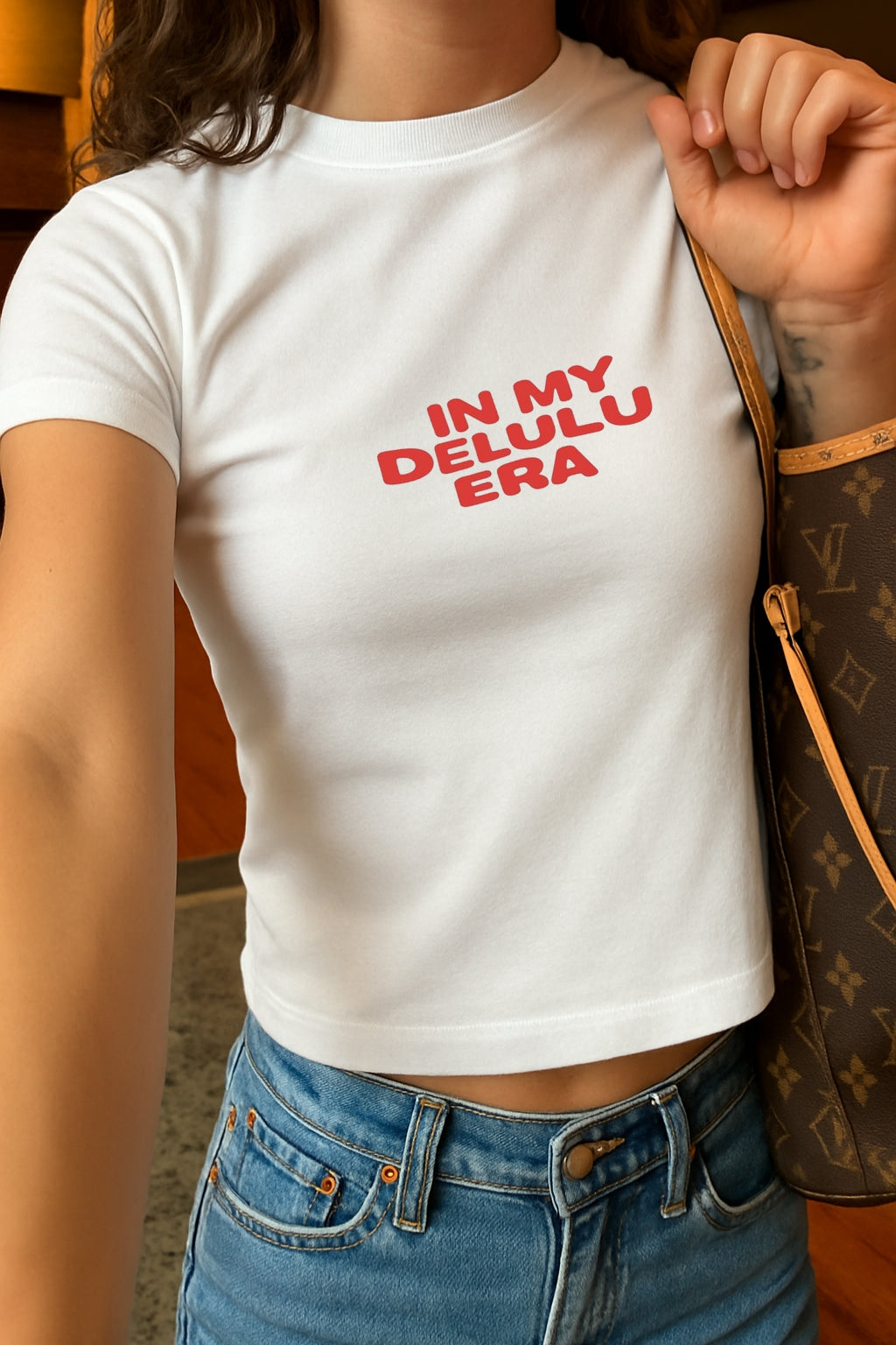 Delulu Era Crop Tee