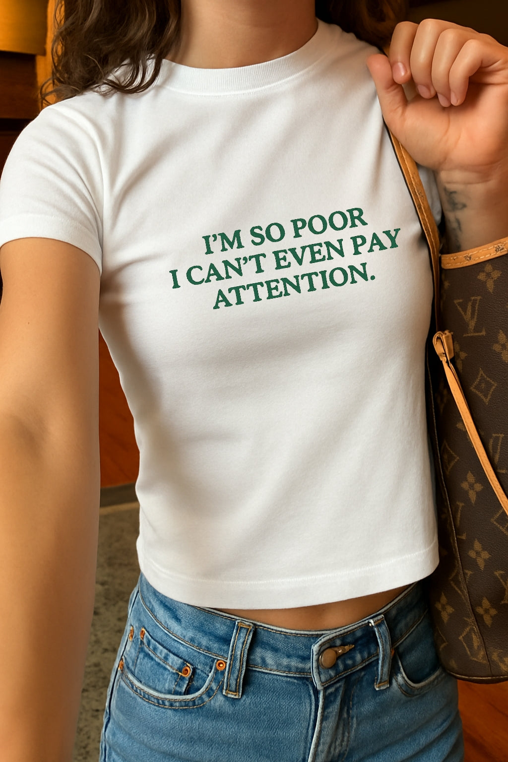 Pay Attention Crop Tee