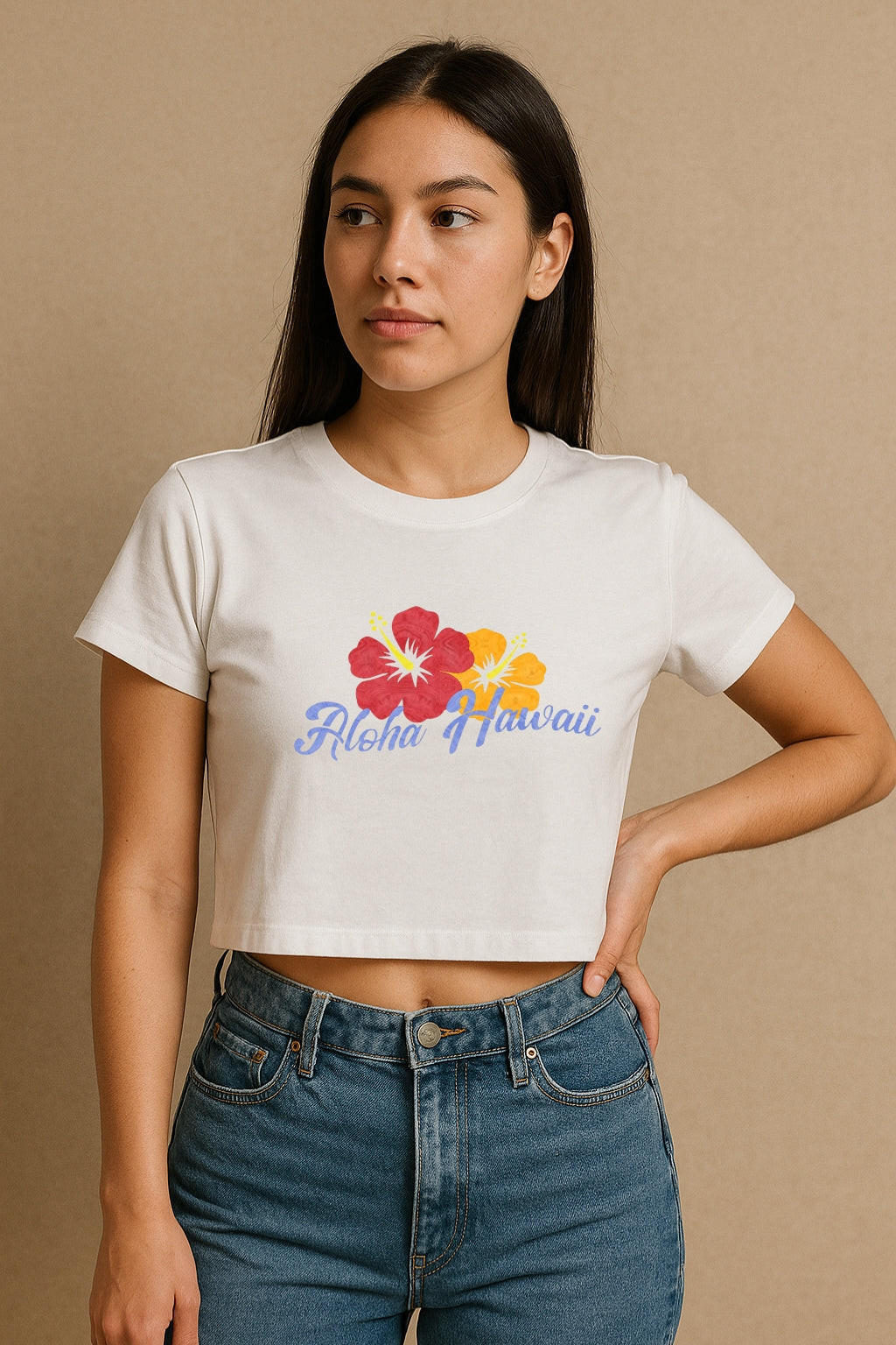 ALOHA HAWAII CROP TEE