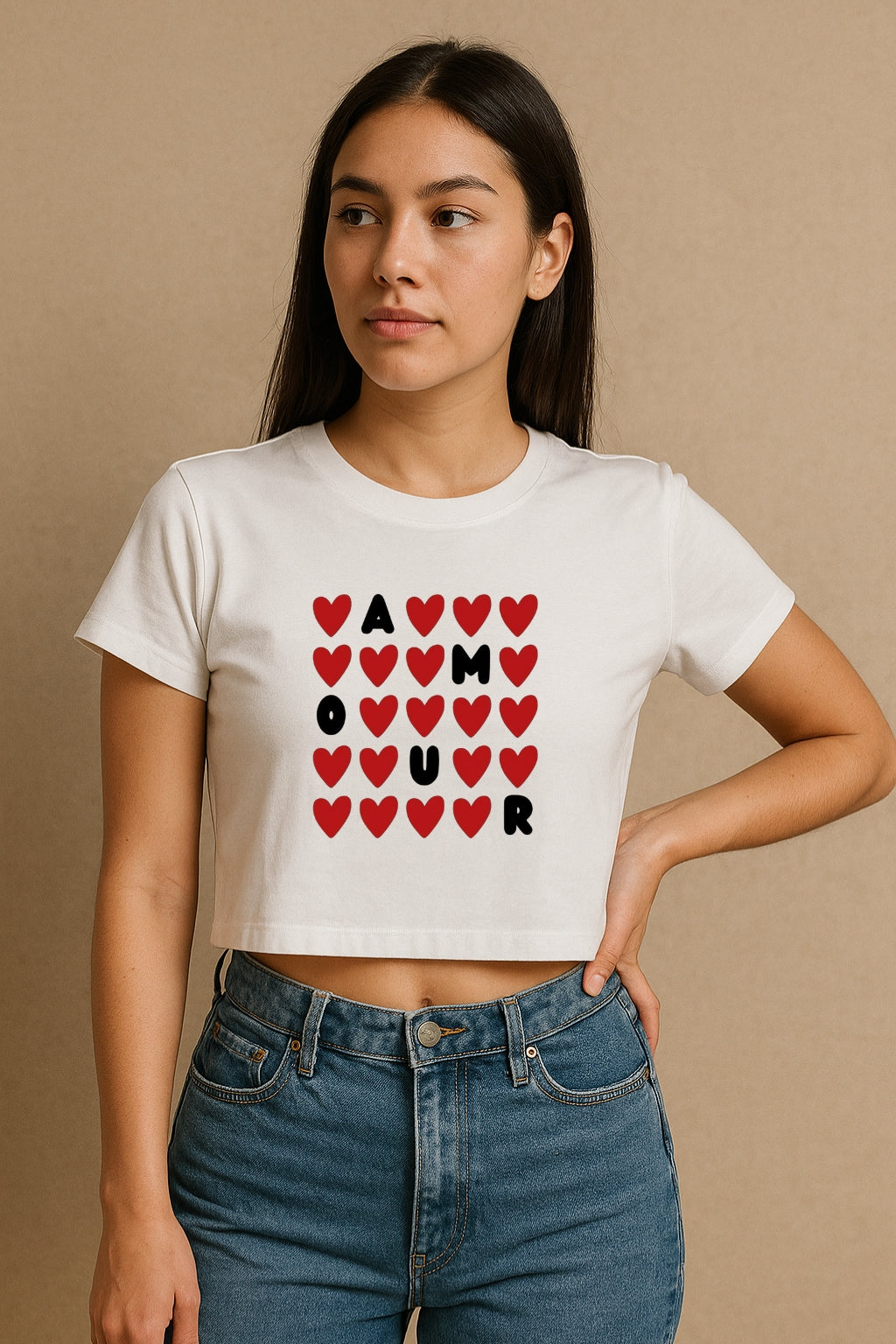 Amour Heart Crop Tee