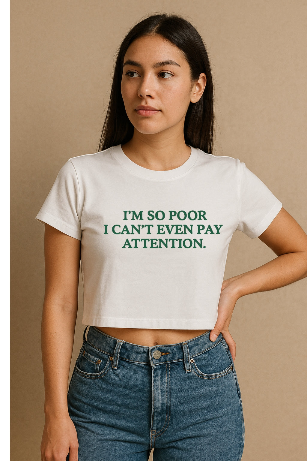 Pay Attention Crop Tee