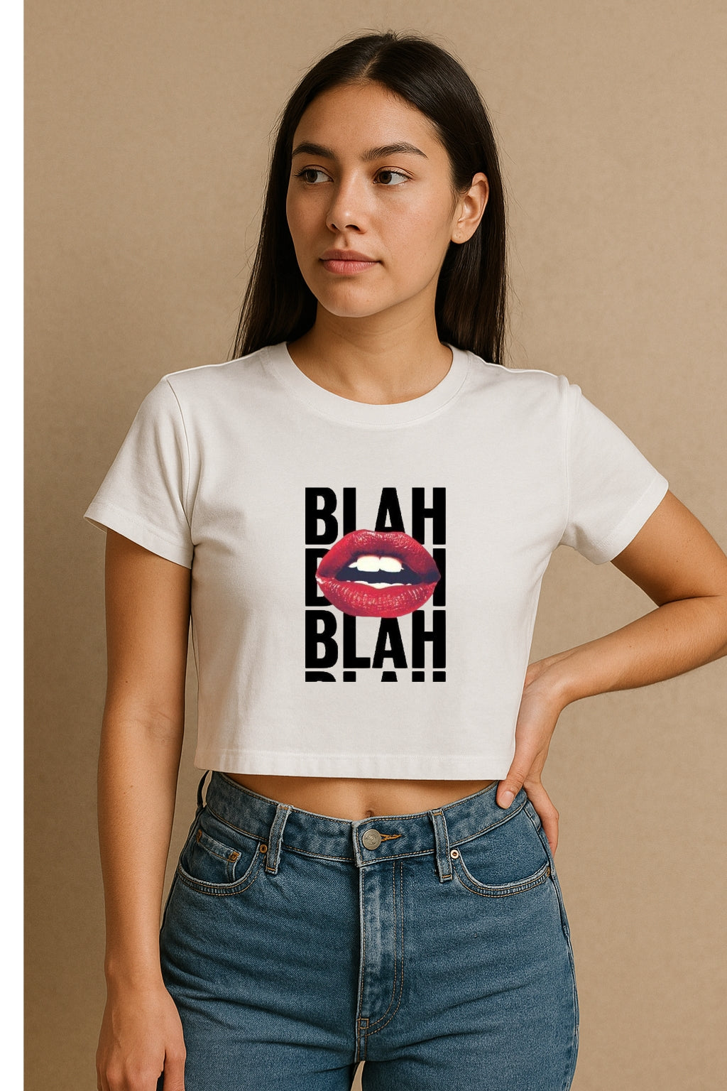 Blah Blah Blah Crop Tee