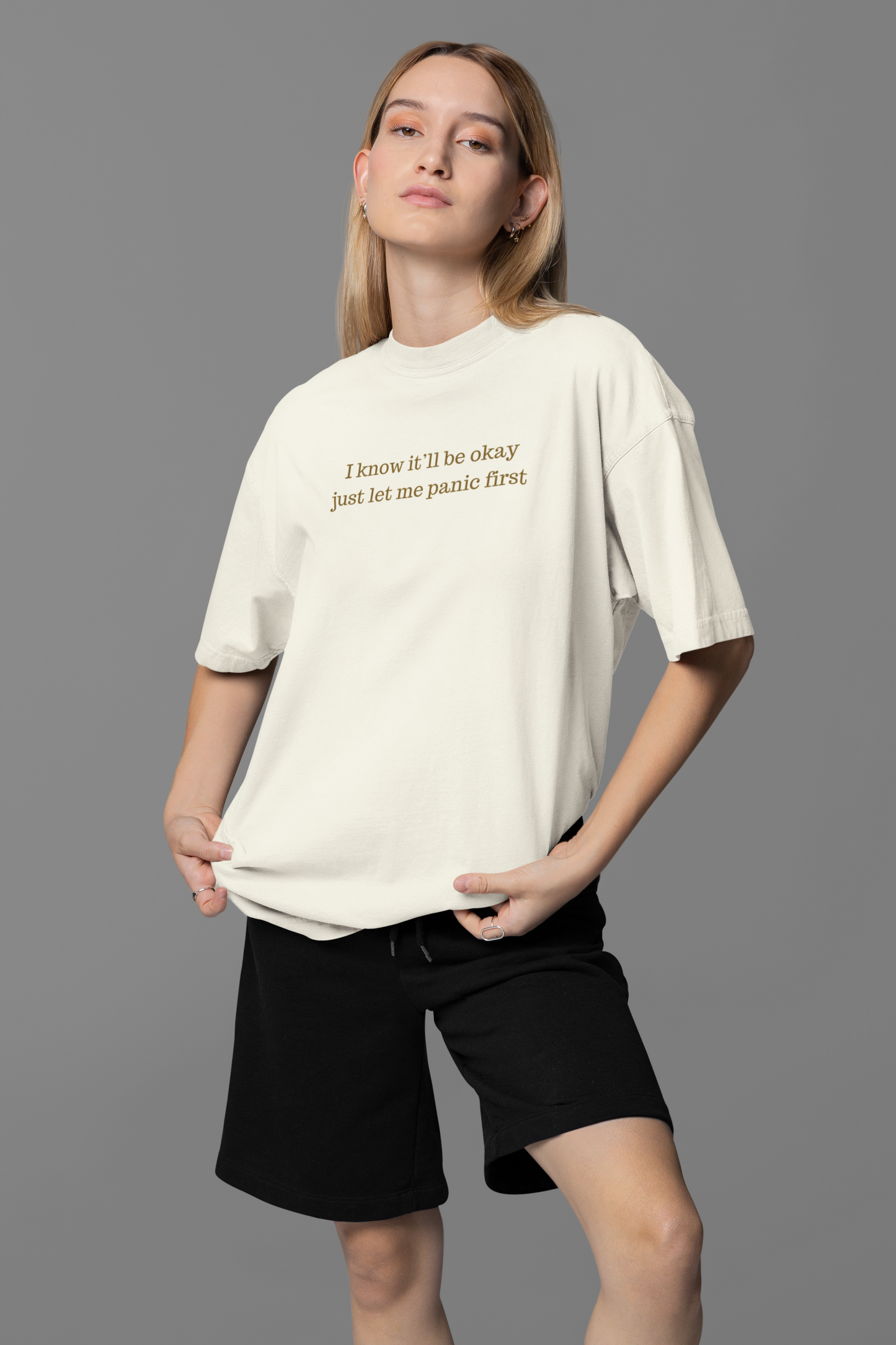 Panic Before Peace Oversized Tee