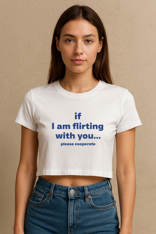 Please Cooperate Crop Tee