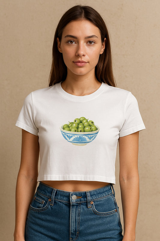 Olive Bowl Crop Tee