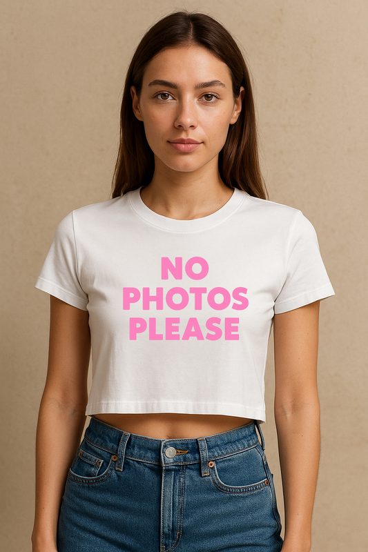 No Photos Please Crop Tee
