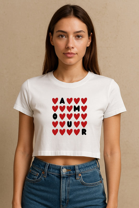 Amour Heart Crop Tee