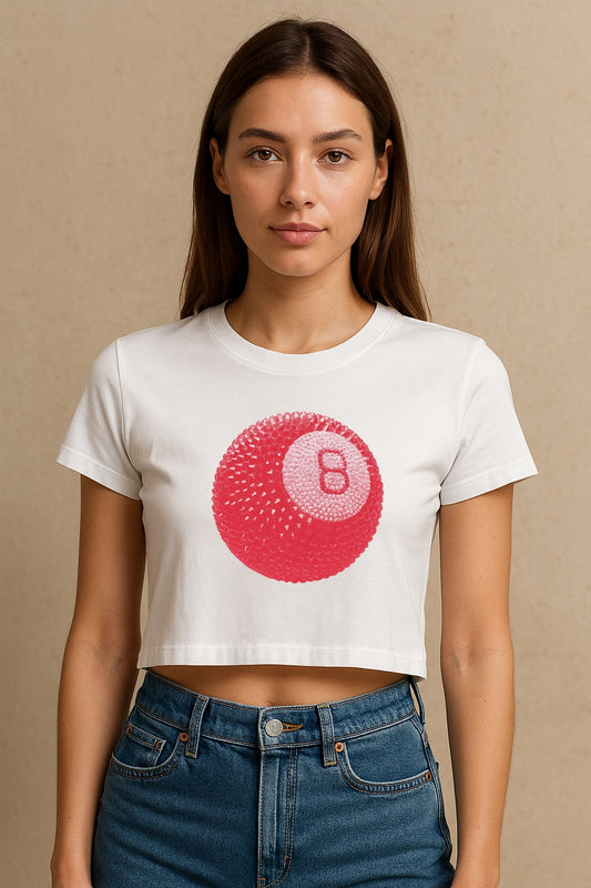 Red 8 Ball Crop Tee