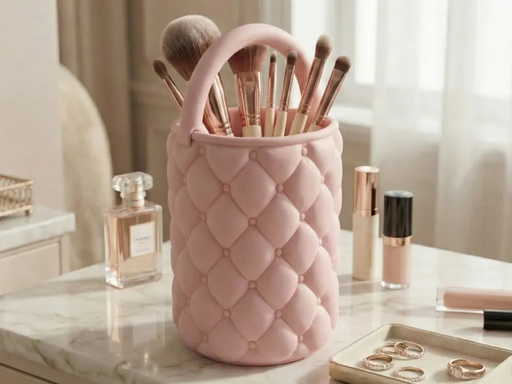 Cute Quilted Makeup Holder