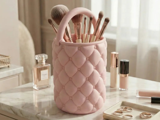 Cute Quilted Makeup Holder