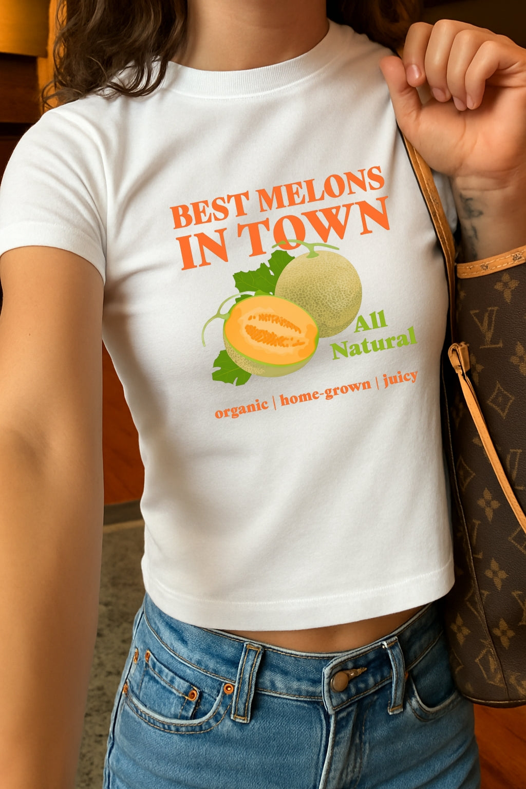 Best Melons In Town Crop Tee