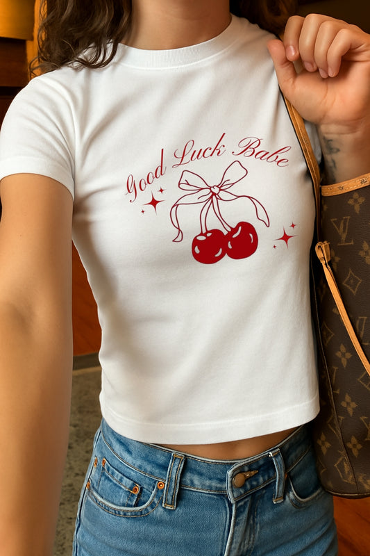 Good Luck Babe Crop Tee