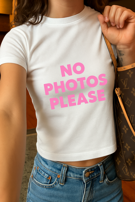 No Photos Please Crop Tee