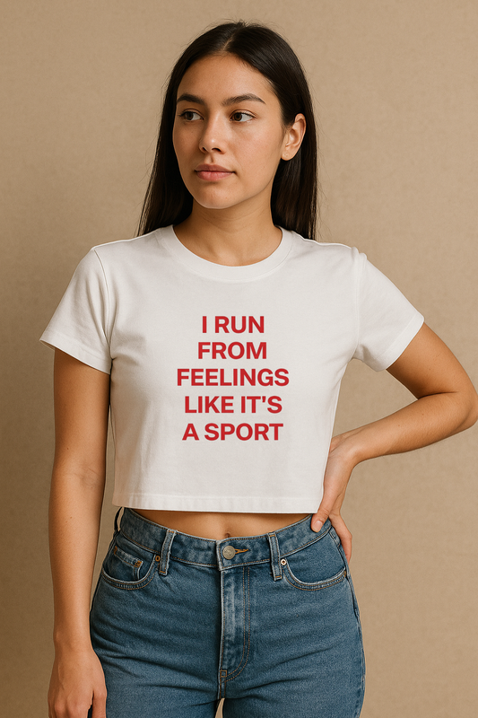 Run From Feelings Crop Tee