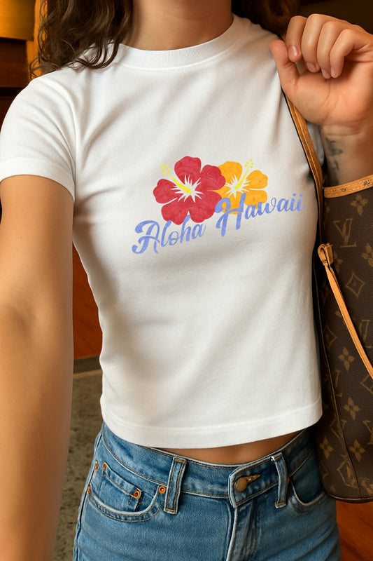 ALOHA HAWAII CROP TEE