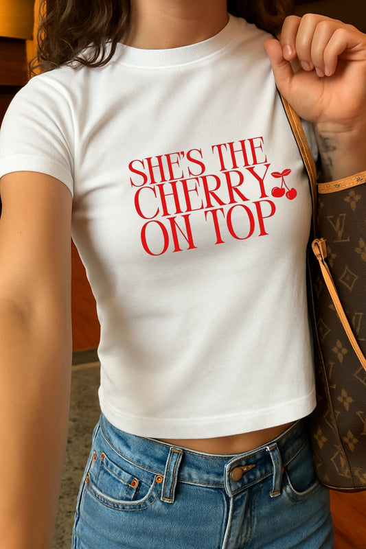 Cherry On Top Crop Tee