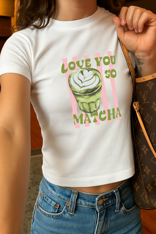 Love You So Matcha Crop Tee