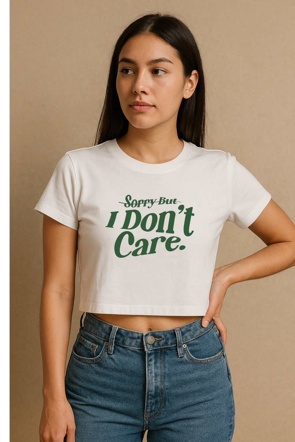 Sorry But IDC Crop Tee