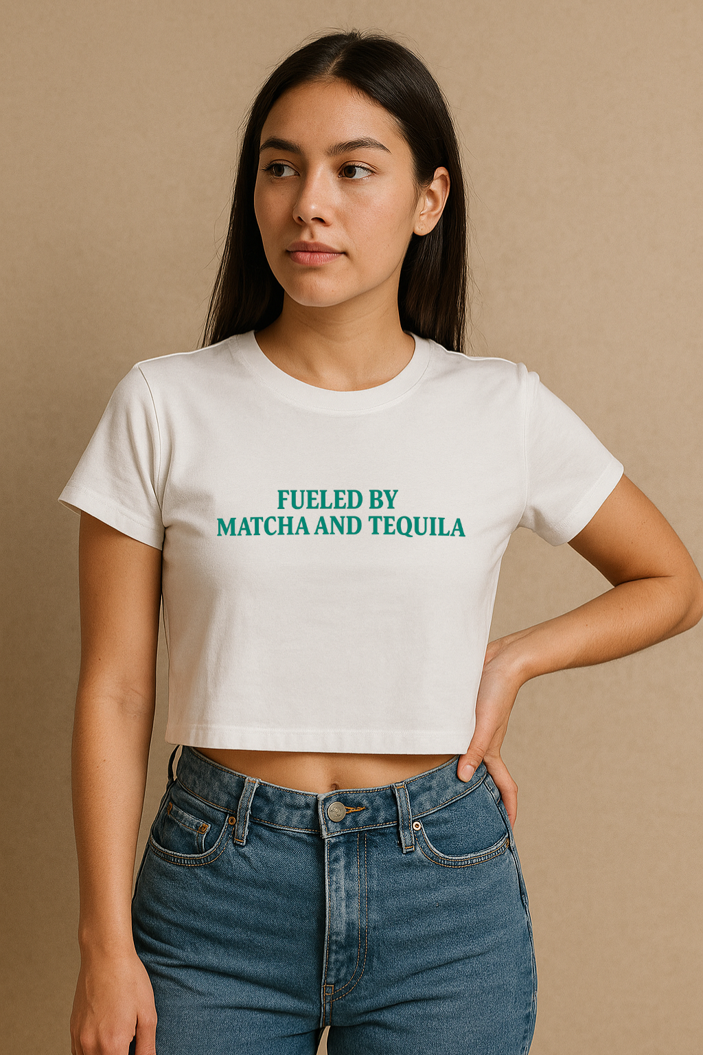 Matcha And Tequila Crop Tee
