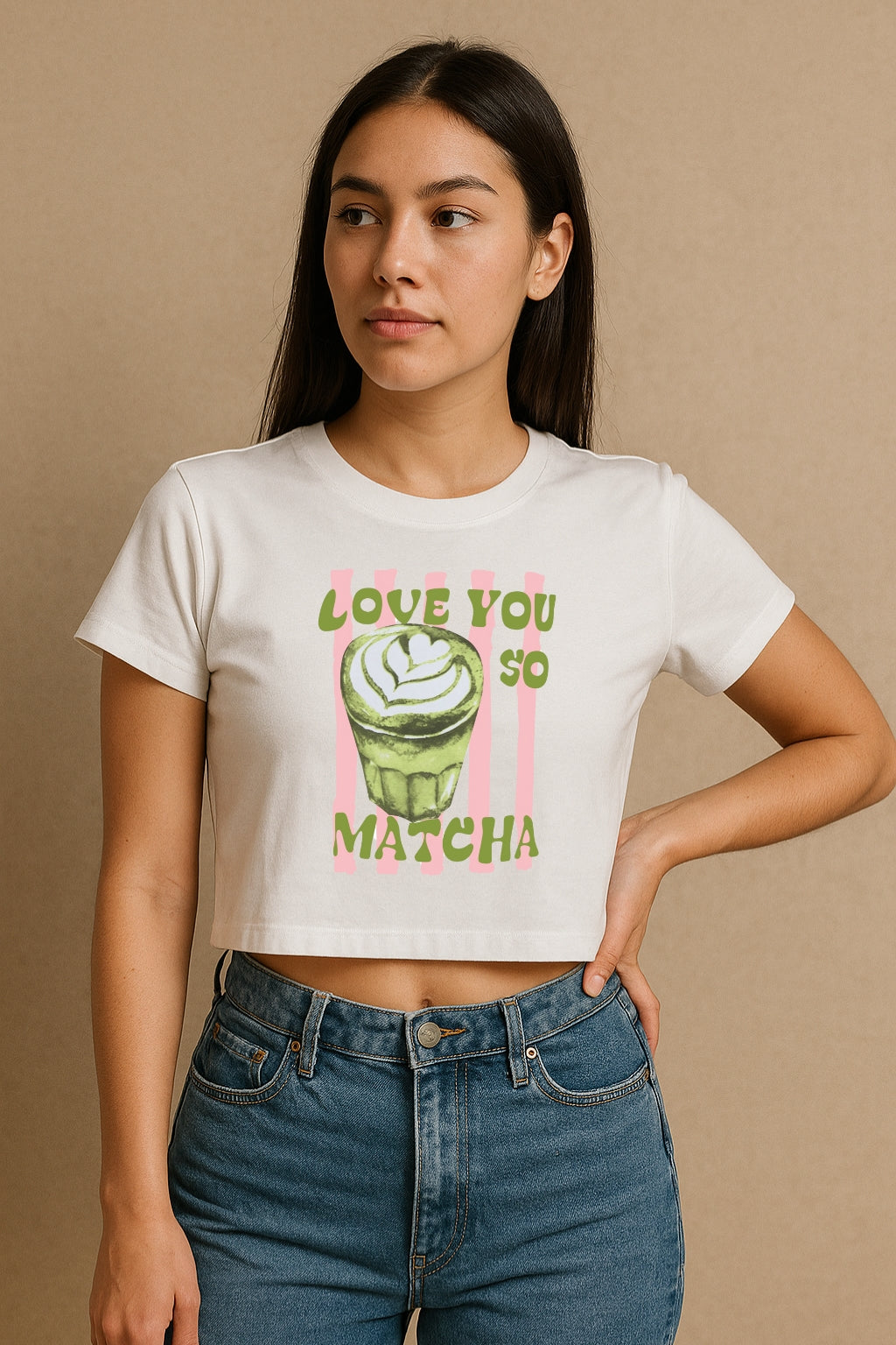 Love You So Matcha Crop Tee