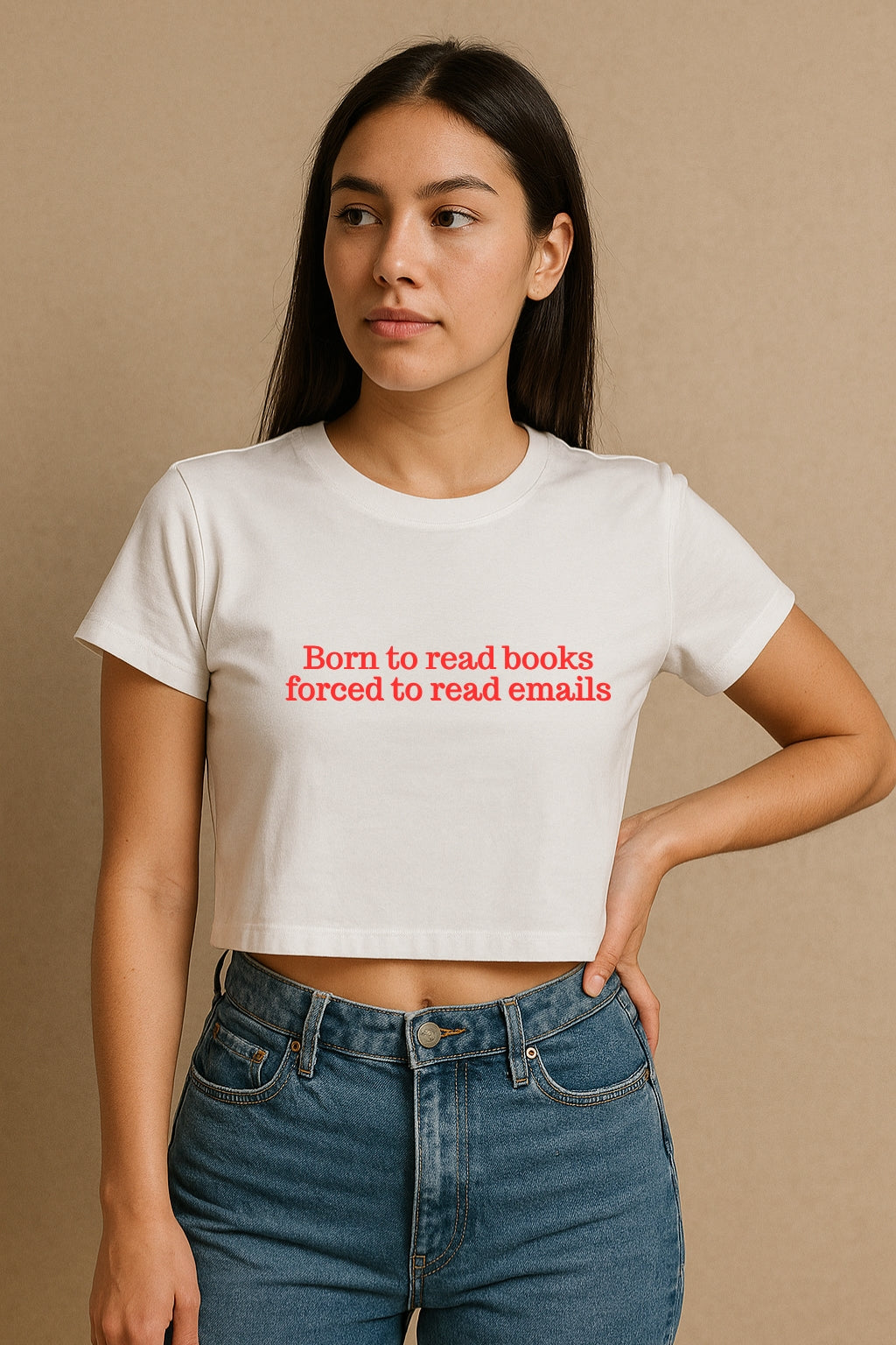 Born To Read Crop Tee