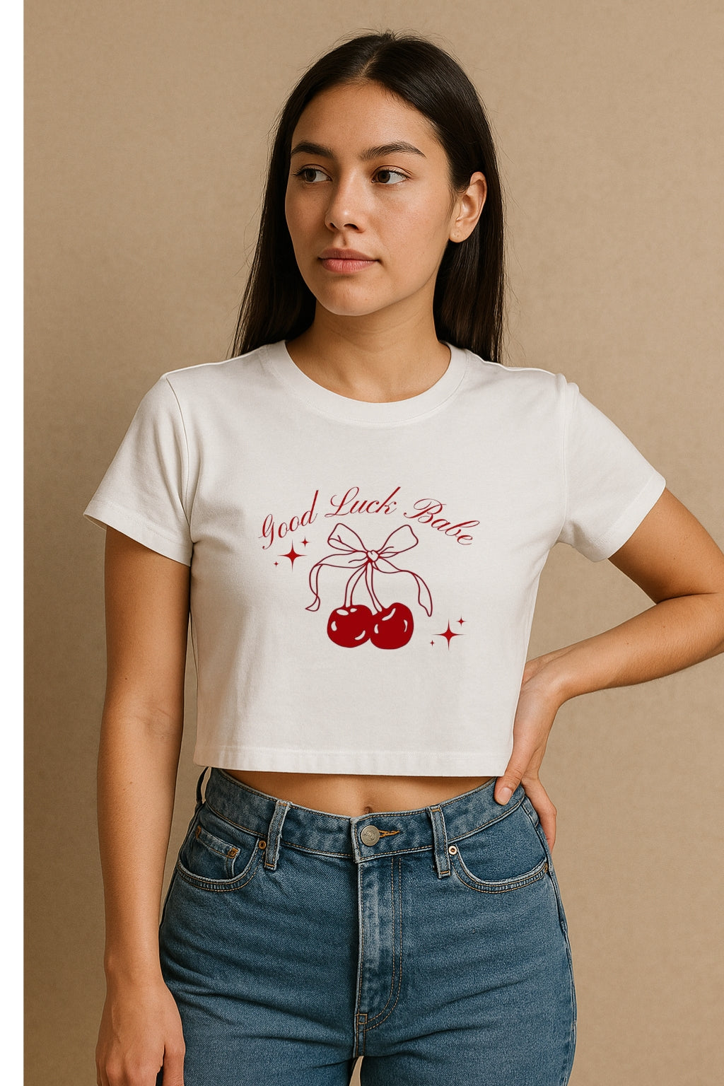 Good Luck Babe Crop Tee
