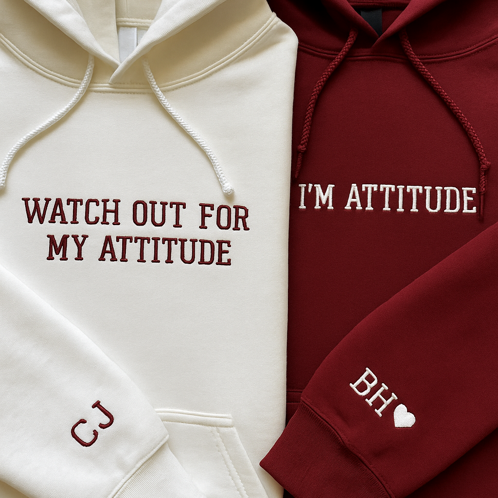 Watch out for My Attitude Couple Hoodie Set