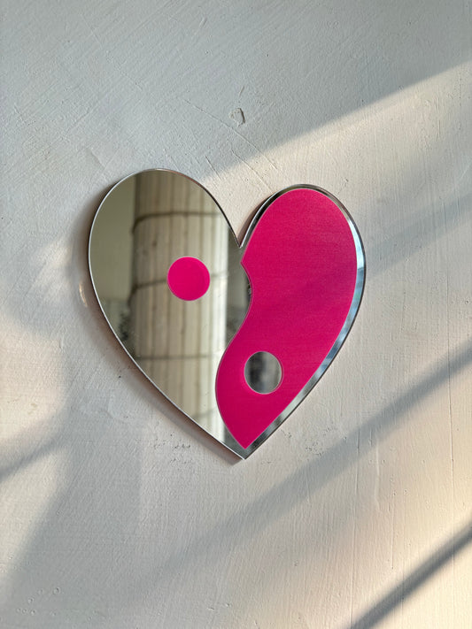 yin yang heart Mini Mirror