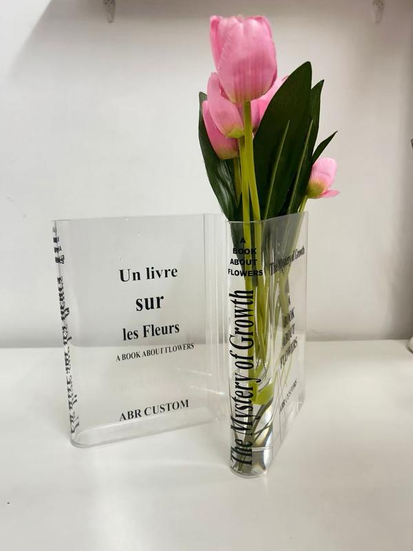 Acrylic Book Vase for Flowers