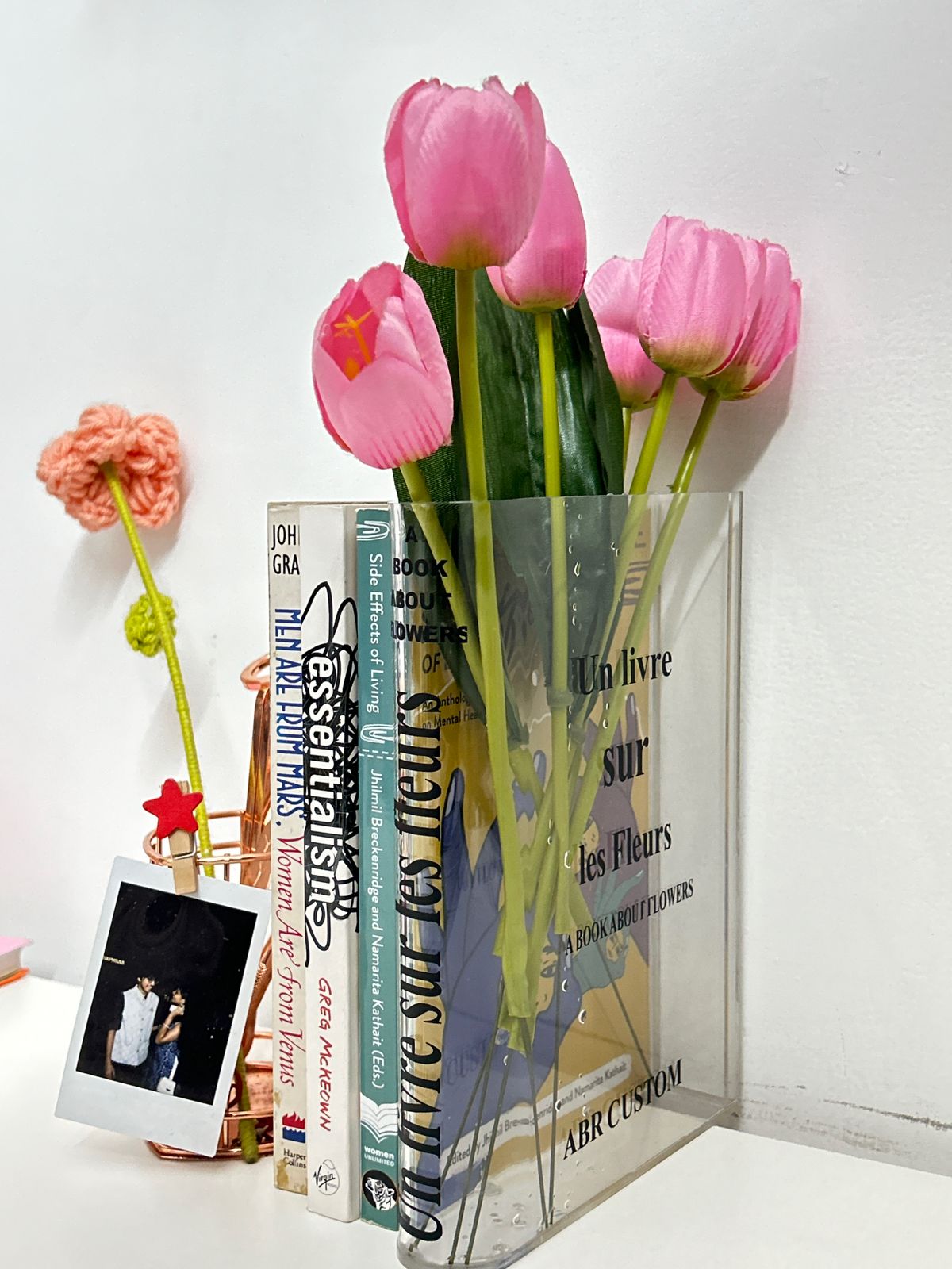 Acrylic Book Vase for Flowers