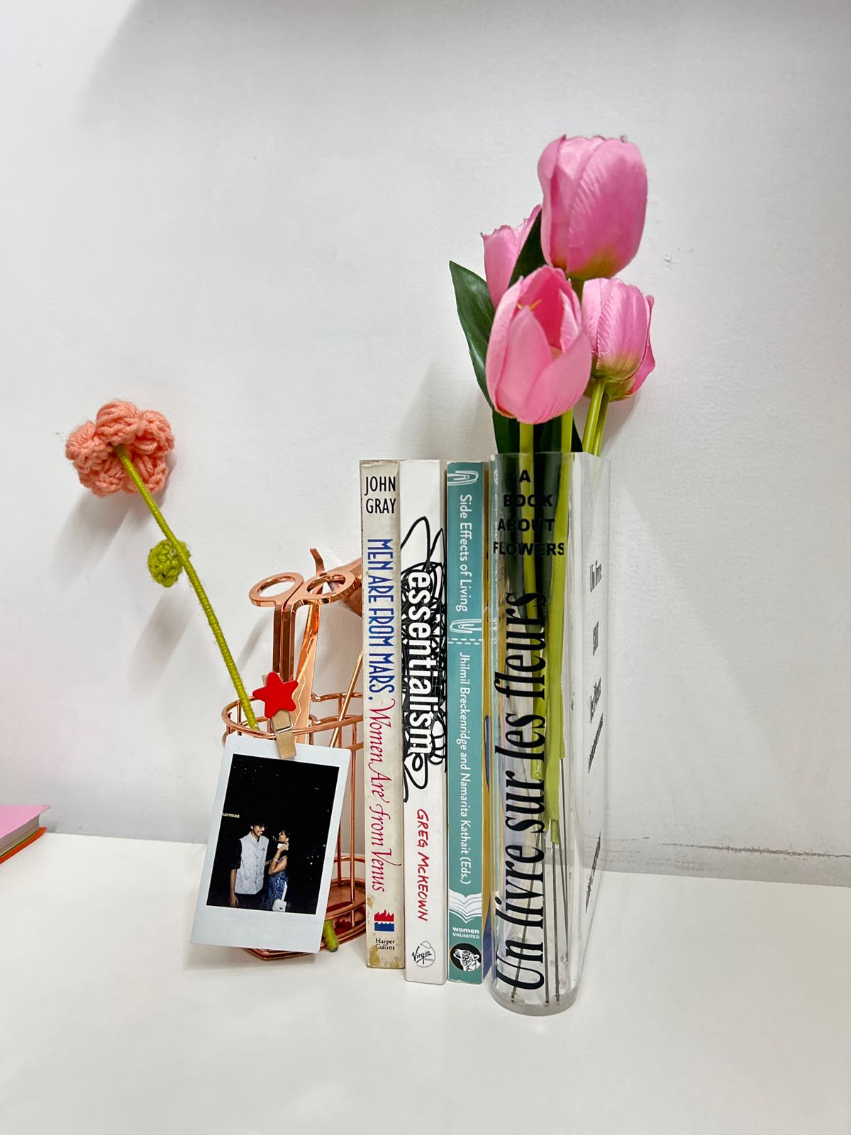 Acrylic Book Vase for Flowers