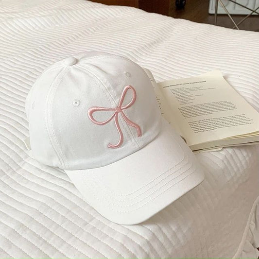 Pink Bow Embroidered Cap