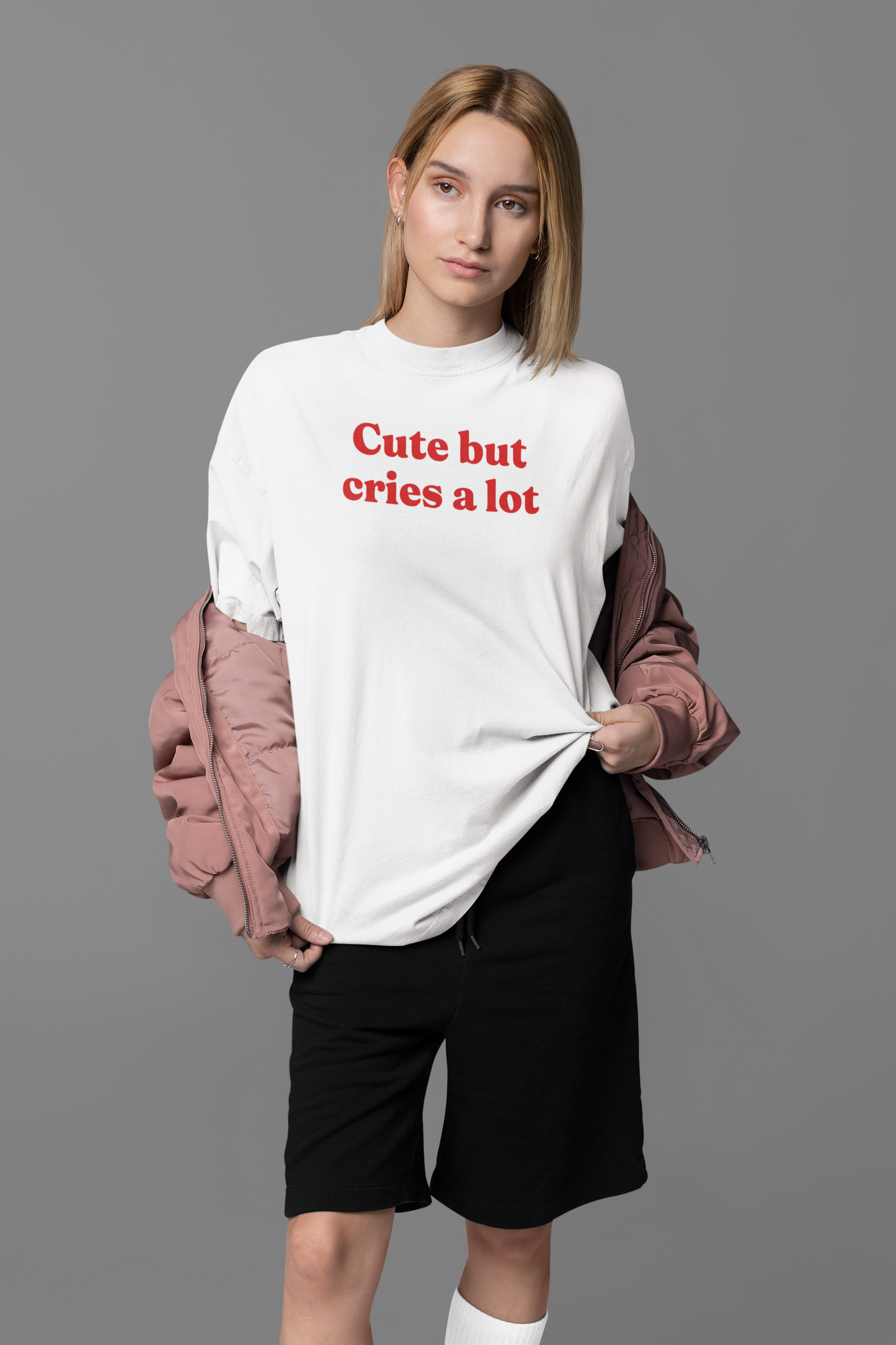 Cute But Cries Oversized Tee