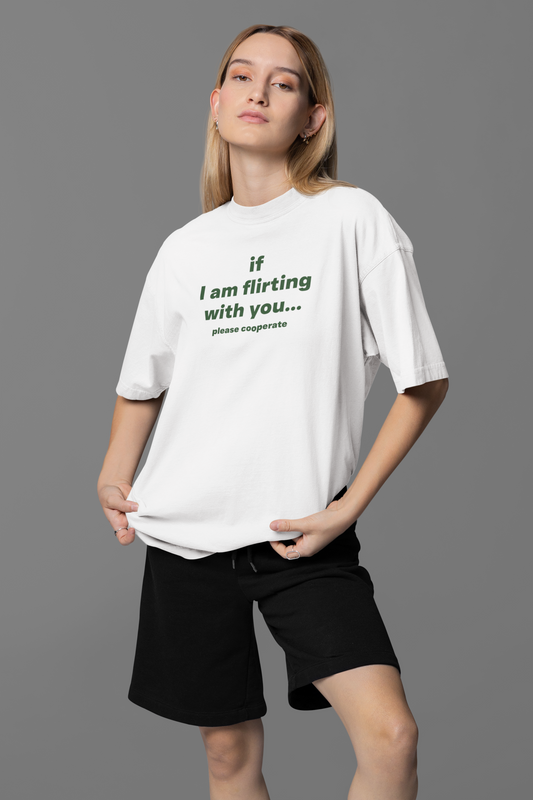 Please Cooperate Oversized Tee