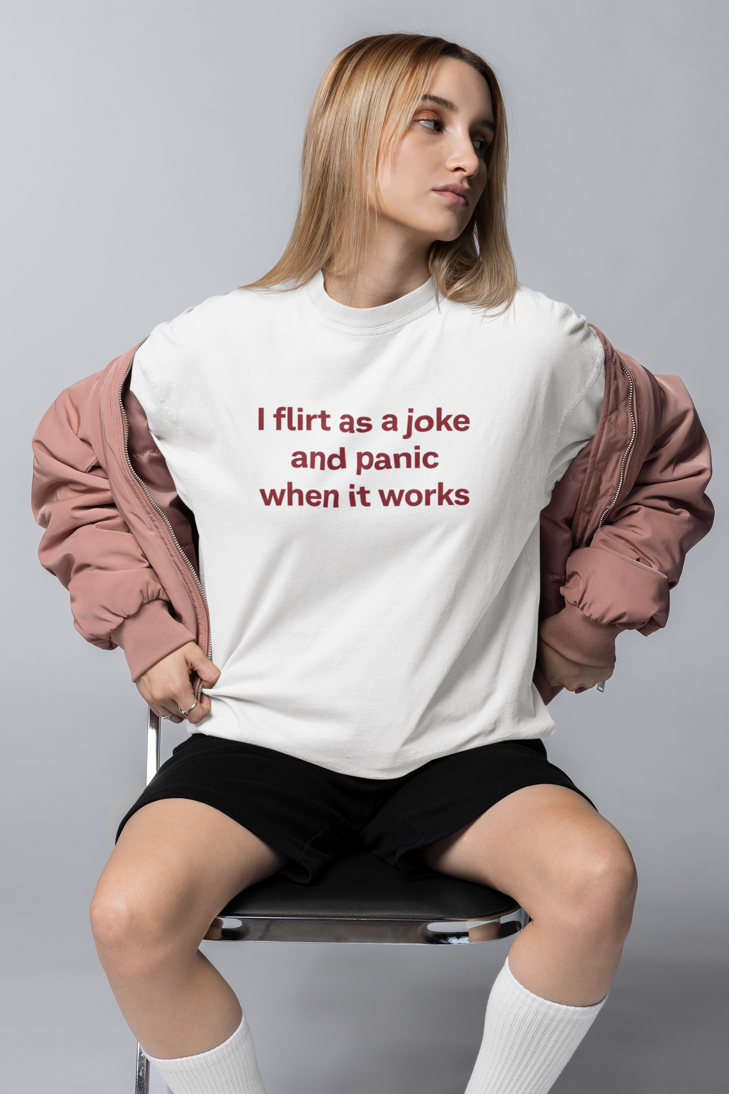 I Flirt As A Joke & Panic Oversized Tee