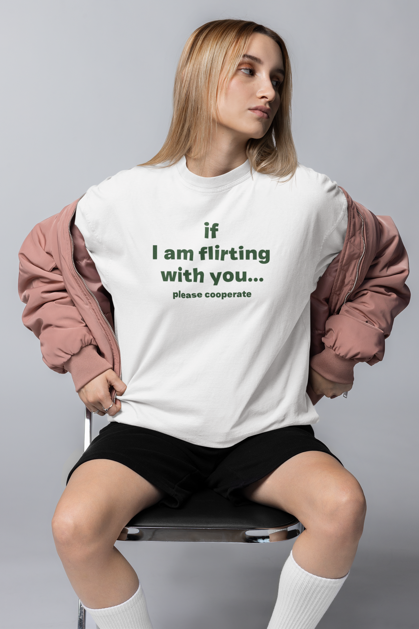 Please Cooperate Oversized Tee