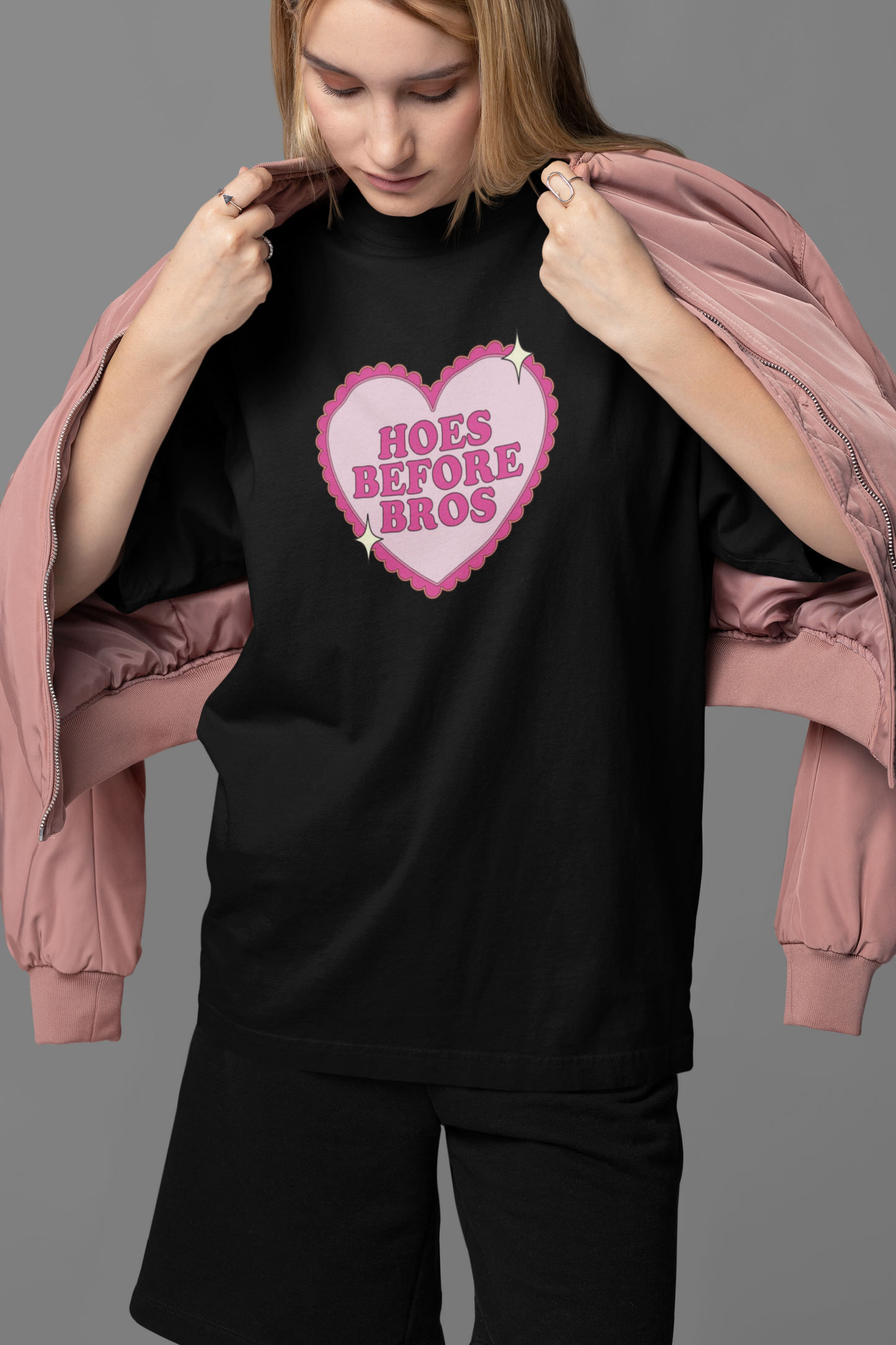 Hoes Before Bros Oversized Tee