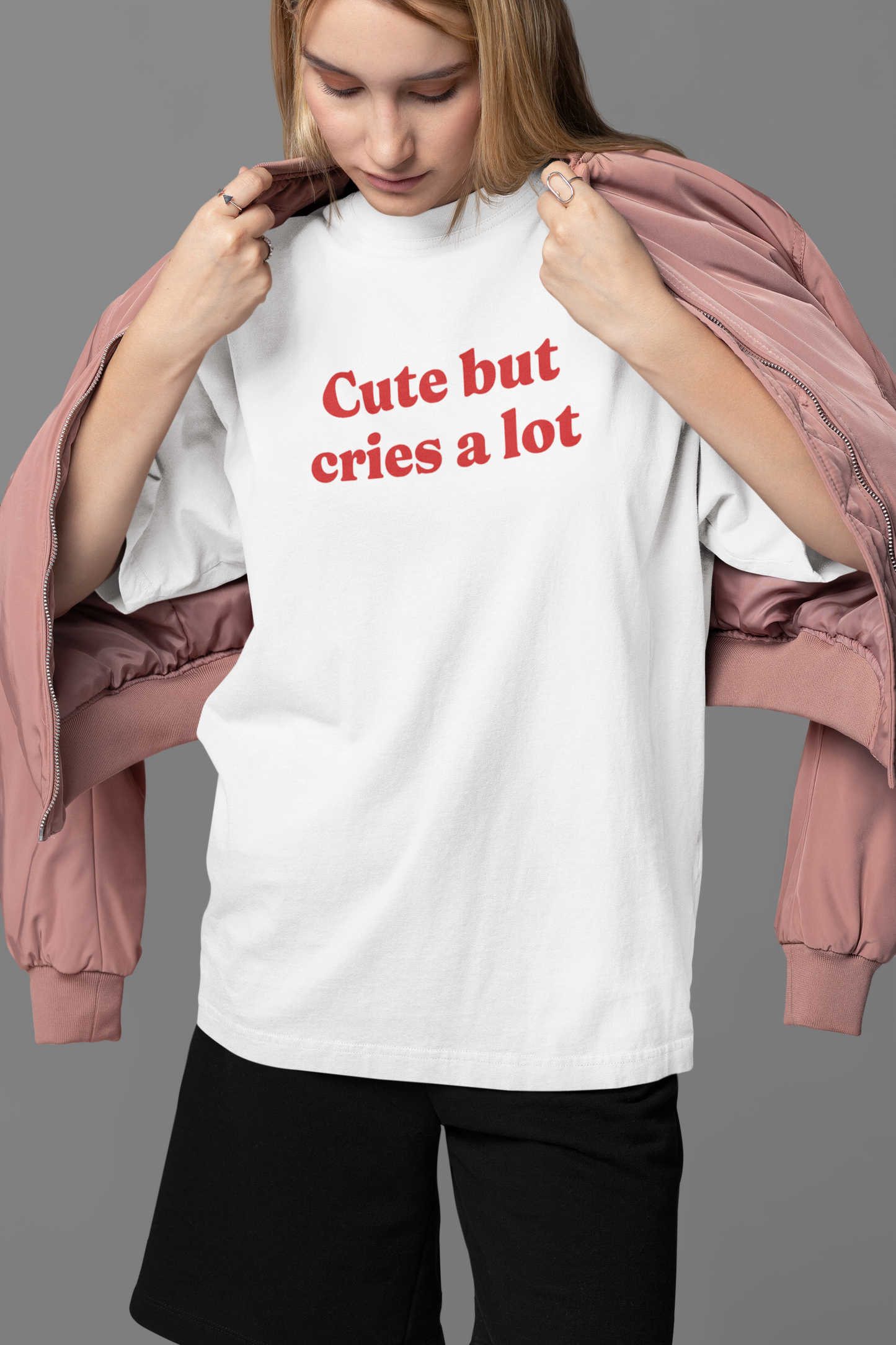 Cute But Cries Oversized Tee