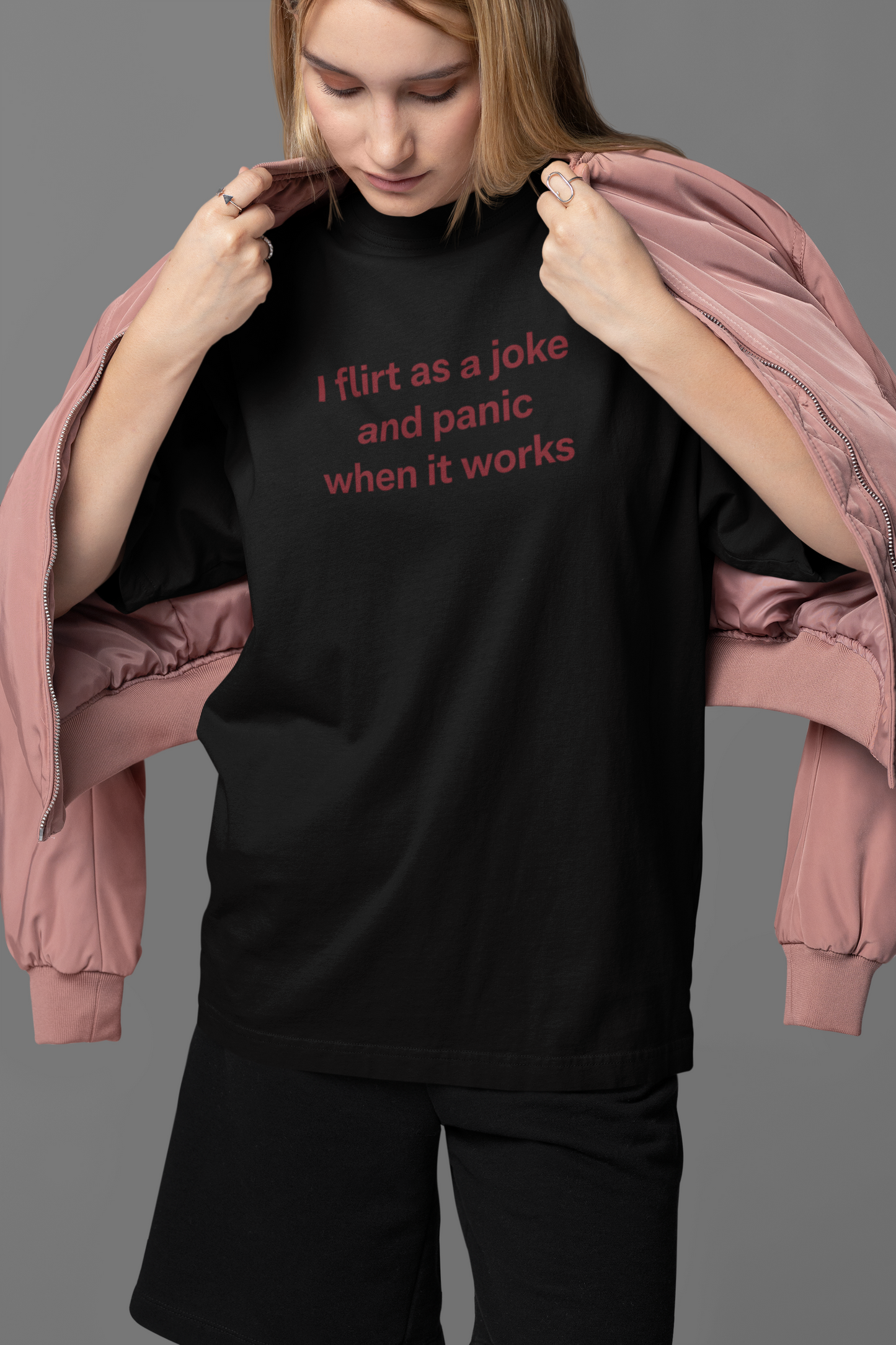 I Flirt As A Joke & Panic Oversized Tee
