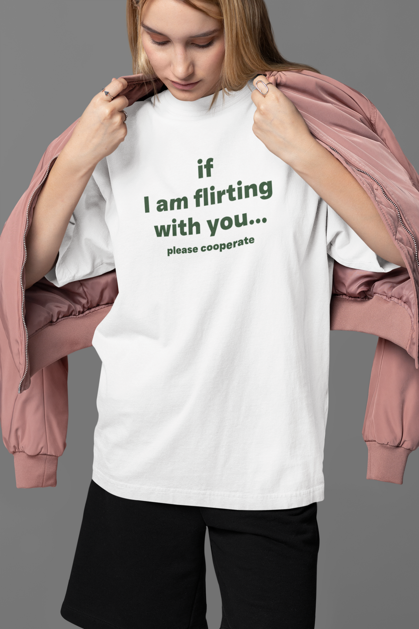 Please Cooperate Oversized Tee
