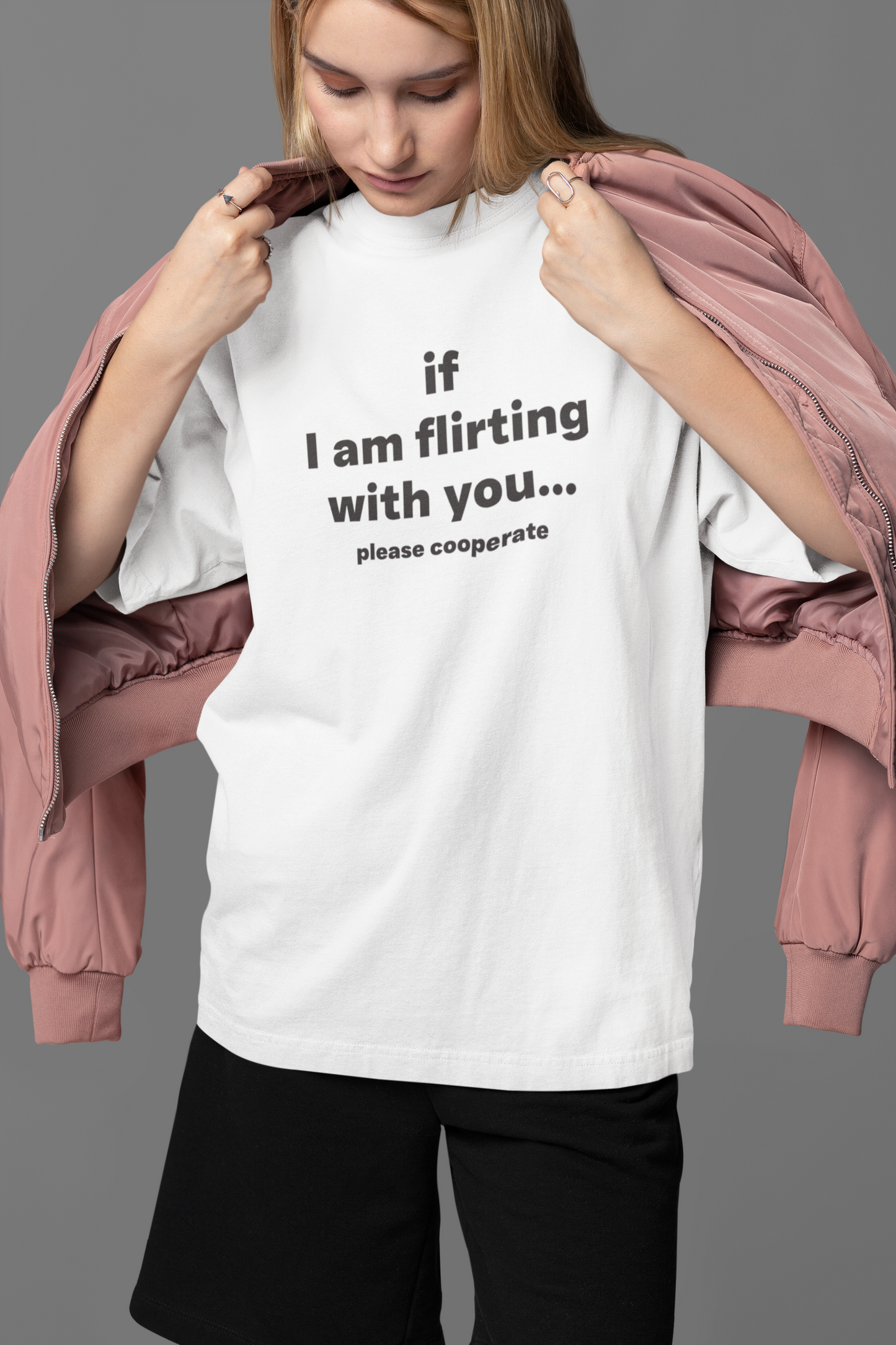 Please Cooperate Oversized Tee